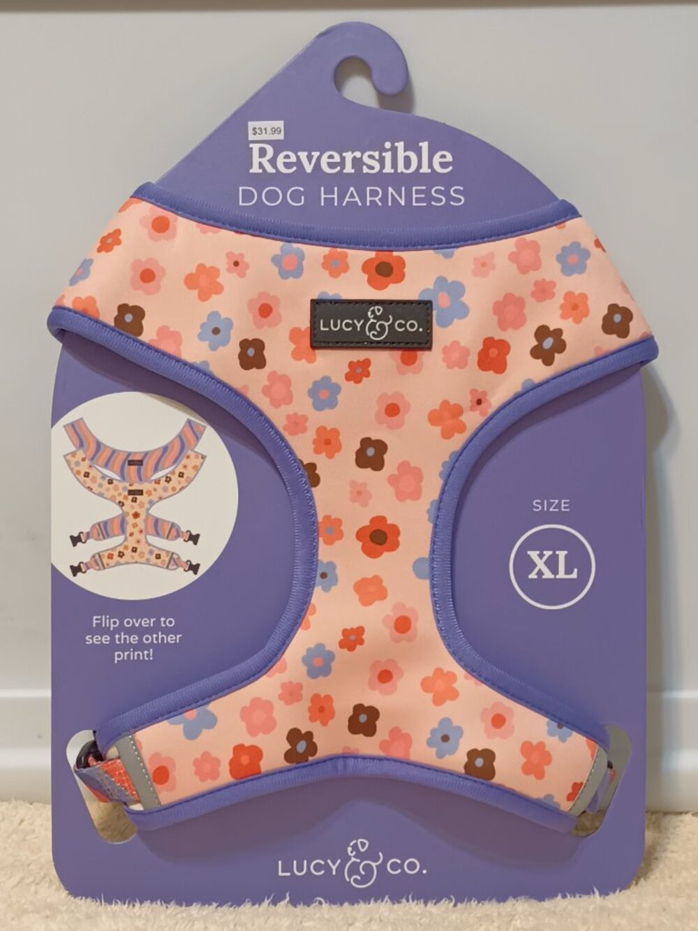 NWT ~  Lucy & Co. "Let's Groove" Reversible Dog Harness   (Size:  XL)